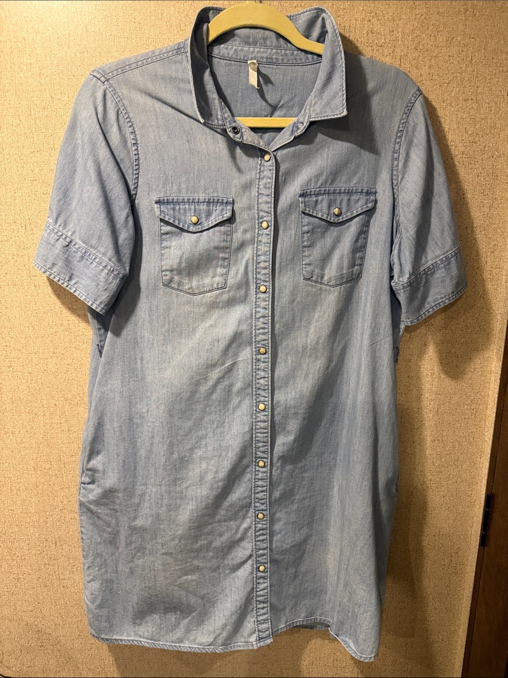 Danier Light Blue Denim Midi Shirt Dress